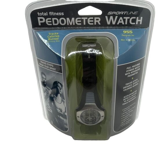 Pedometer Watch Sportline Total Fitness New Sealed 955 Unisex Men Women Vintage - Picture 1 of 14